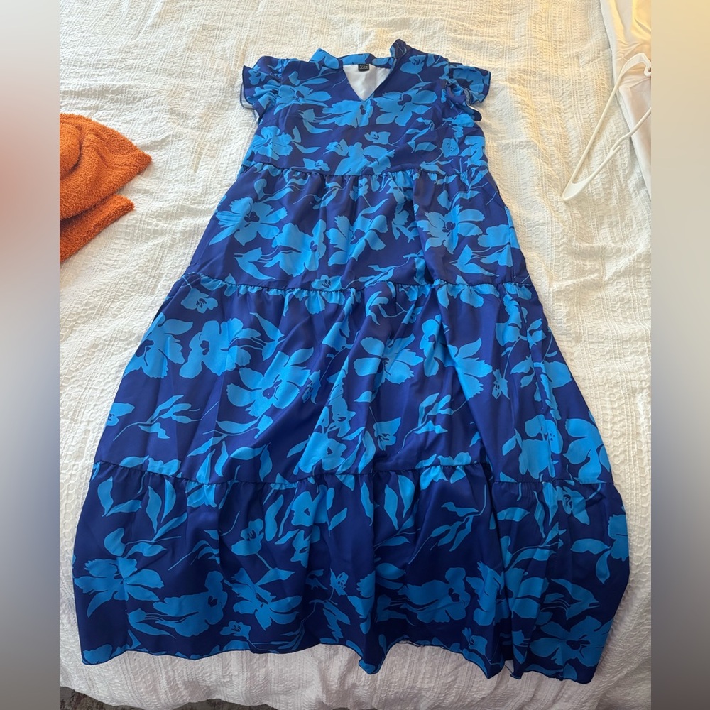Vibrant Blue Floral Dress